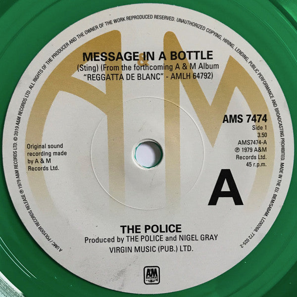 The Police : Message In A Bottle (7", Single, RE, Gre + 7", Single, Blu + RSD, Ltd, )