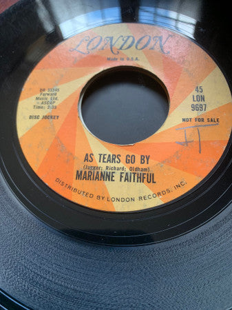 Marianne Faithfull : As Tears Go By (7", Single, Mono, Promo)