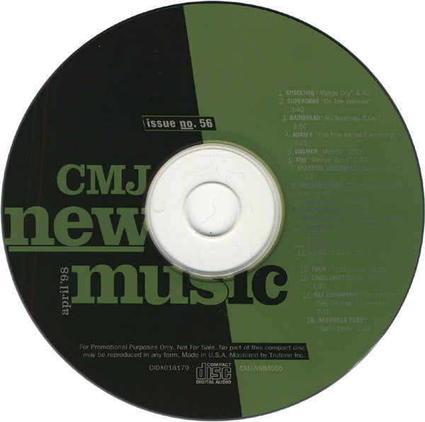 Various : CMJ New Music Monthly Volume 56 April 1998 (CD, Comp, Promo)