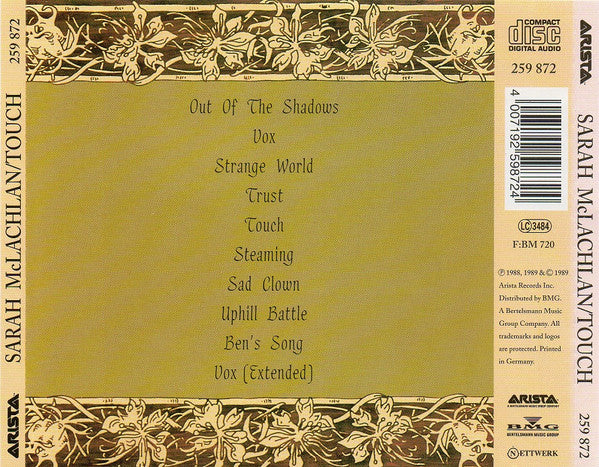 Sarah McLachlan : Touch (CD, Album, RE)