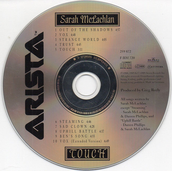 Sarah McLachlan : Touch (CD, Album, RE)