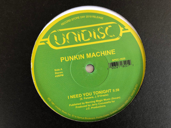 Punkin Machine / Suzy Q : I Need You Tonight / Tonight (12", RSD, RE)