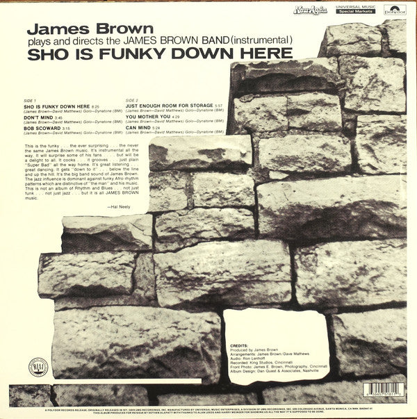 James Brown Plays And Directs The James Brown Band : Sho Is Funky Down Here (LP, Album, RSD, RE)