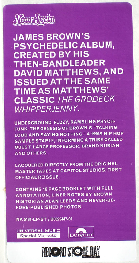 James Brown Plays And Directs The James Brown Band : Sho Is Funky Down Here (LP, Album, RSD, RE)