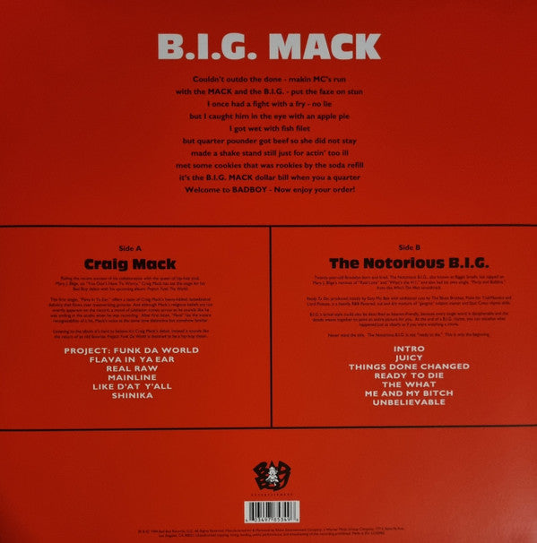 Craig Mack / Notorious B.I.G. : B.I.G. Mack (RSD, Ltd, RE + LP, Smplr + Cass, Smplr)