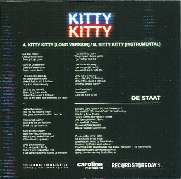 De Staat : Kitty Kitty  (7", RSD, Single, Ltd, Blu)