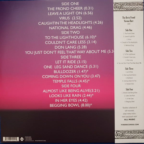 The Bevis Frond : Vavona Burr (2xLP, Album, RSD, Ltd, RE, Whi)