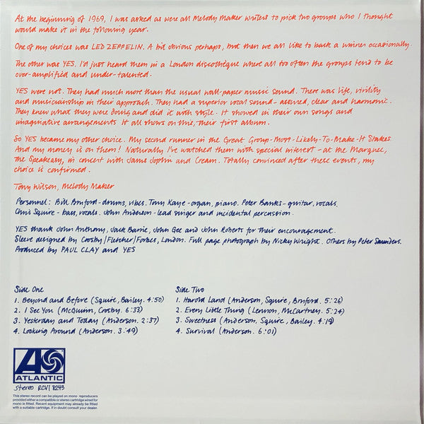 Yes : Yes (LP, Album, RSD, Ltd, RE, Ora)