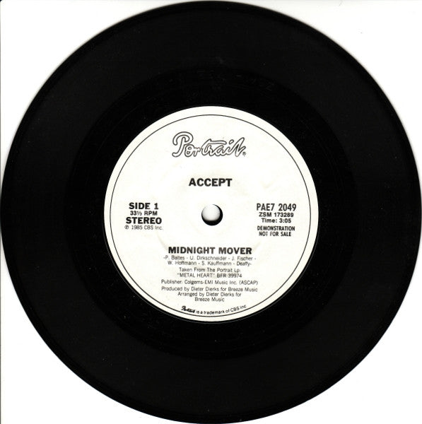 Accept : Accept This Free (7", Promo)