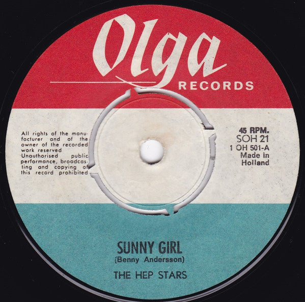 The Hep Stars : Sunny Girl C/W No Response (7", Single, 4-P)