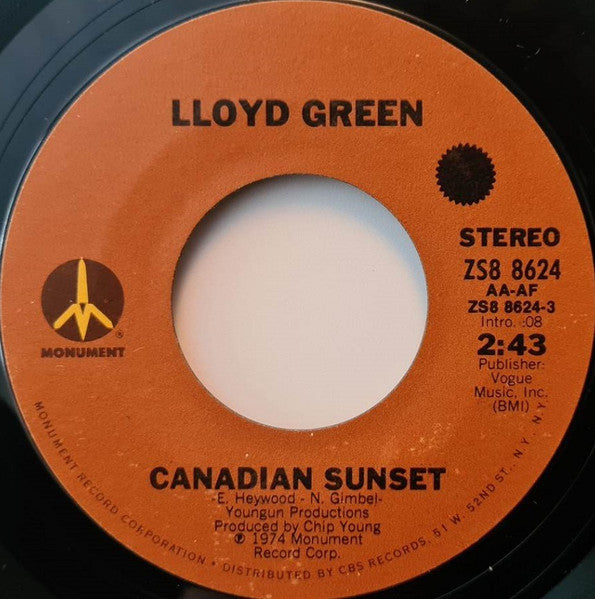 Lloyd Green : Canadian Sunset (7", Styrene)