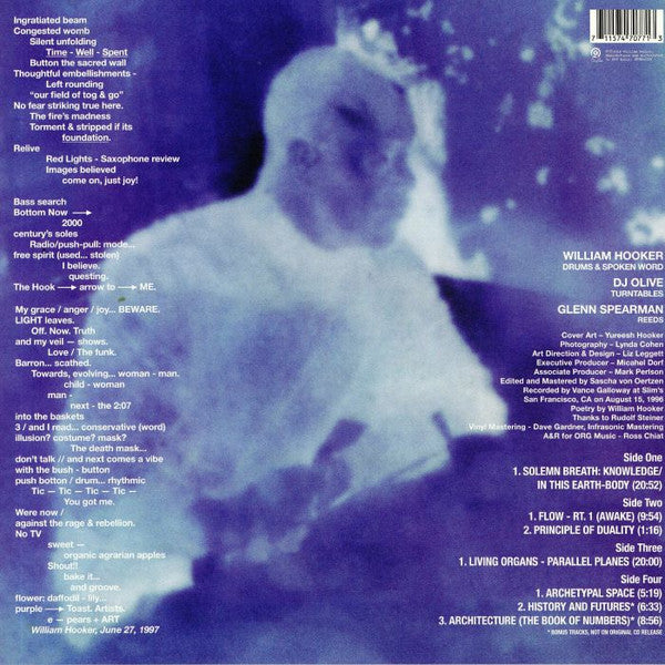William Hooker With DJ Olive & Glenn Spearman : Mindfulness (2xLP, RSD, Ltd, RE, Cle)
