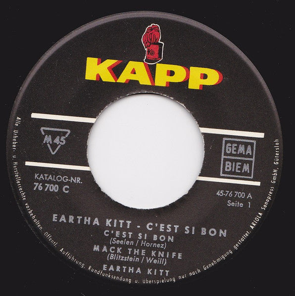 Eartha Kitt : C'Est Si Bon (7", EP, Mono)
