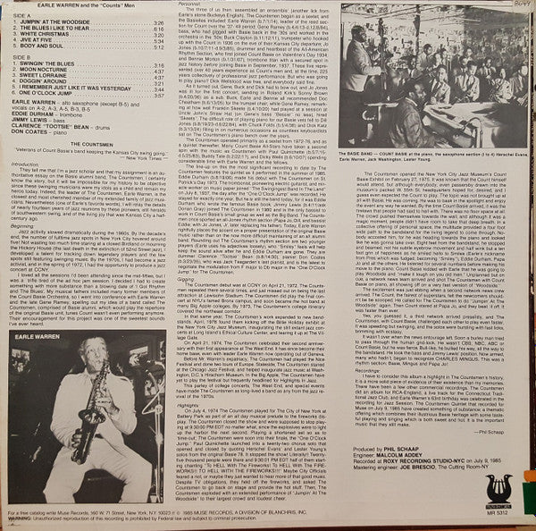 Earle Warren : Earle Warren And The Count's Men (LP, Album)