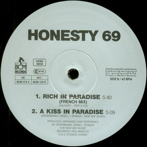 Honesty 69 : Rich In Paradise (12")