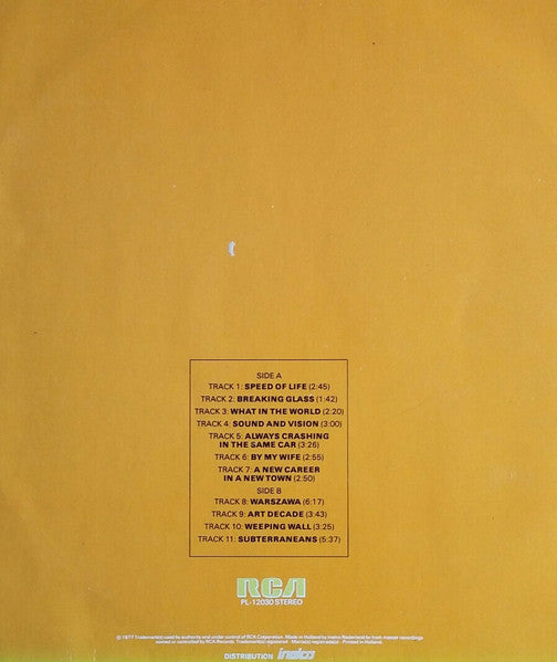 David Bowie : Low (LP, Album, M/Print)