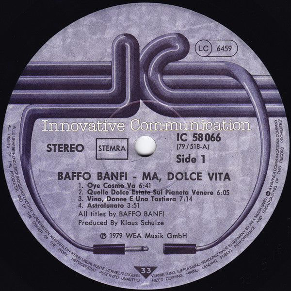 Baffo Banfi : Ma, Dolce Vita (LP, Album)