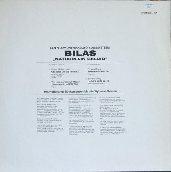 Pieter Hellendaal / Wolfgang Amadeus Mozart / Sir Edward Elgar / Edvard Grieg : Concerto Grosso In D Op. 3 / Divertimento In D KV 136 / Serenade In E OP. 20 / Holberg Suite Op. 40 (LP, Bil)