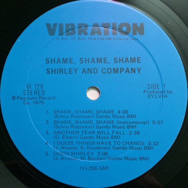 Shirley & Company : Shame Shame Shame (LP, Album, Mon)
