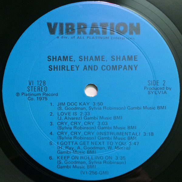 Shirley & Company : Shame Shame Shame (LP, Album, Mon)
