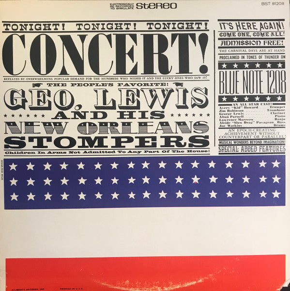 George Lewis And His New Orleans Stompers : Concert (LP)