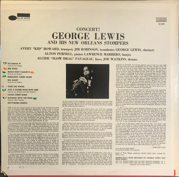 George Lewis And His New Orleans Stompers : Concert (LP)