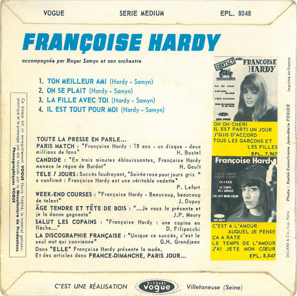 Françoise Hardy : Ton Meilleur Ami  (7", EP, Pus)