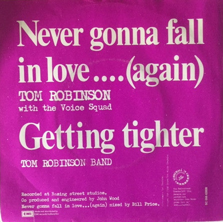 Tom Robinson With The Voice Squad (2) : Never Gonna Fall In Love ...(Again) (7", Single)