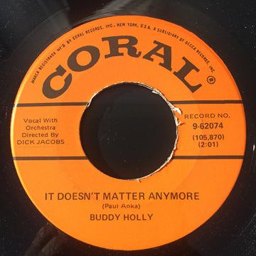 Buddy Holly : It Doesn't Matter Anymore / Raining In My Heart (7", Single, Unofficial)