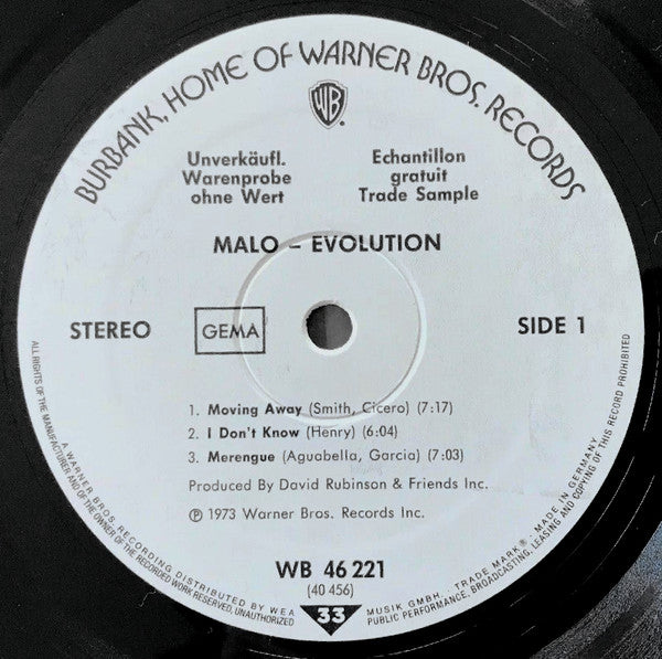 Malo (2) : Evolution (LP, Album, Promo, Gat)