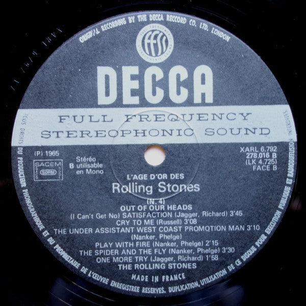 The Rolling Stones : «L'âge D'or» Des Rolling Stones - Vol 4 - Satisfaction (LP, Album, Comp, RE)