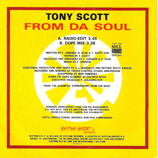 Tony Scott : From Da Soul (7", Single)