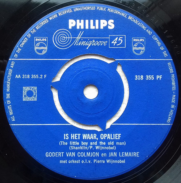 Godert Van Colmjon En Jan Lemaire Met Orkest o.l.v. Pierre Wijnnobel : Zuiderzee-Ballade (7", Single)