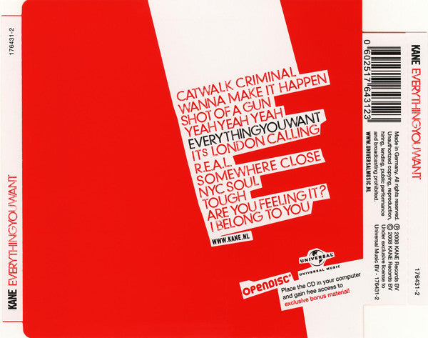 Kane (2) : Everything You Want (CD, Album, Ltd, Sup)