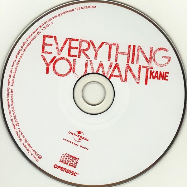 Kane (2) : Everything You Want (CD, Album, Ltd, Sup)