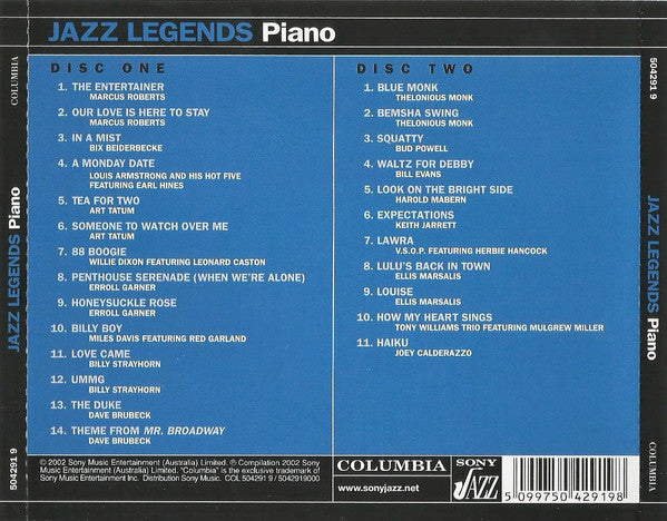 Various : Jazz Legends - Piano (2xCD, Comp)