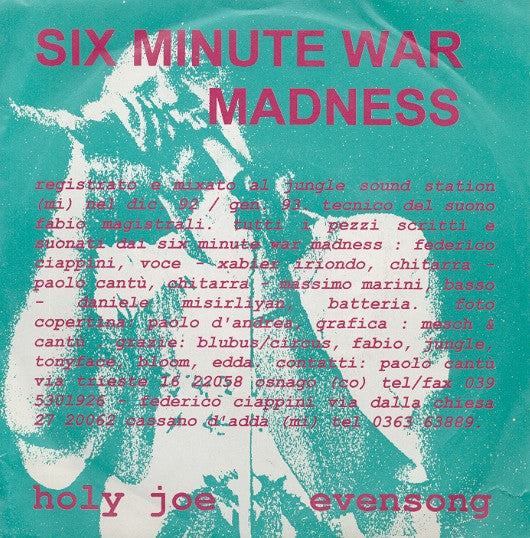Six Minute War Madness : Holy Joe / Evensong (7")