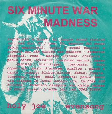 Six Minute War Madness : Holy Joe / Evensong (7")