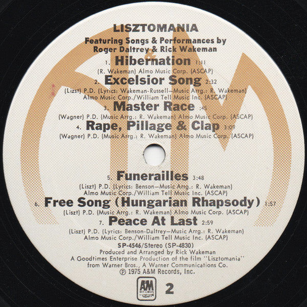 Rick Wakeman : Lisztomania (LP, Album)