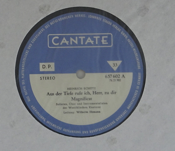 Heinrich Schütz, Wilhelm Ehmann, Westfälische Kantorei : Mehrchörige Werke (LP)