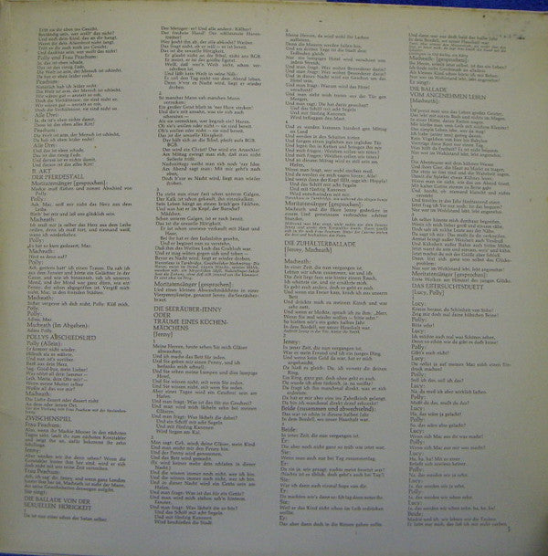 Kurt Weill, Bertolt Brecht, Lotte Lenya : Die Dreigroschenoper (2xLP, RE)