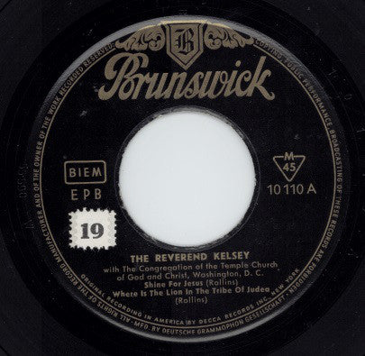 The Reverend Kelsey : The Reverend Kelsey (7", EP)