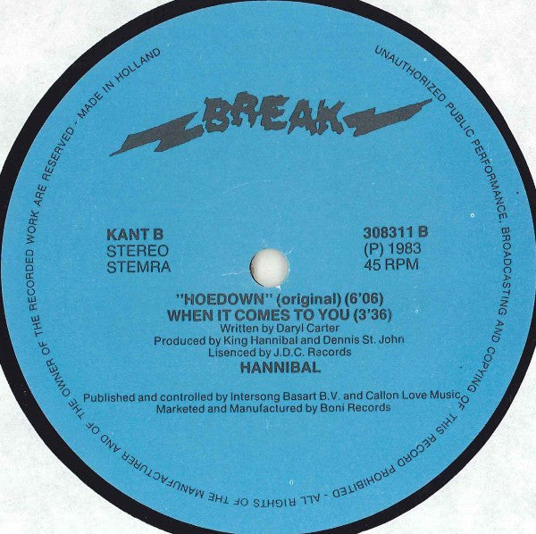 The Mighty Hannibal : Hoedown (12", Whi)