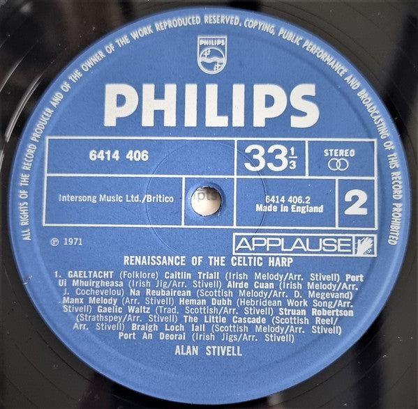 Alan Stivell : Renaissance Of The Celtic Harp (LP, Album)