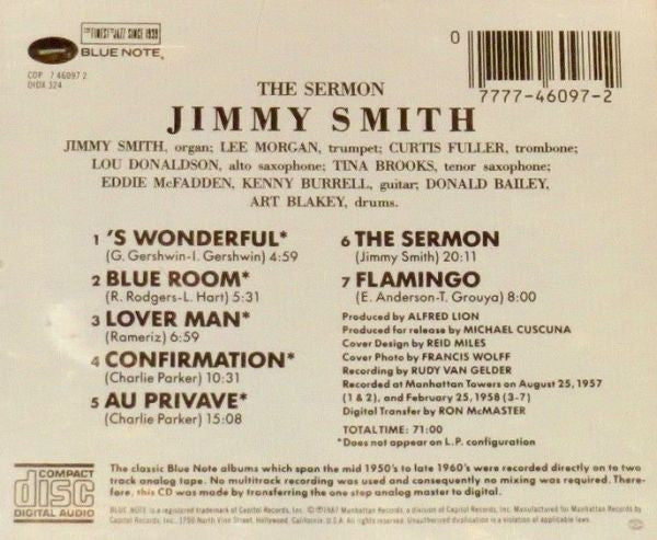 Jimmy Smith : The Sermon! (CD, Album, RE)