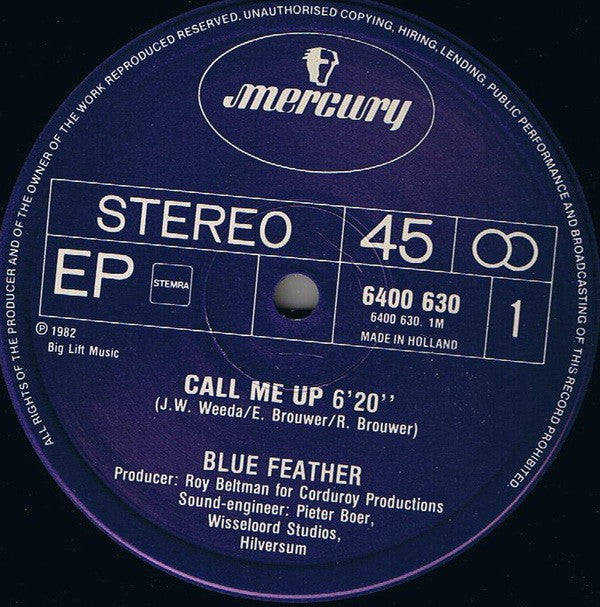 Blue Feather : Call Me Up / Baby Don't Say Maybe (12", EP)