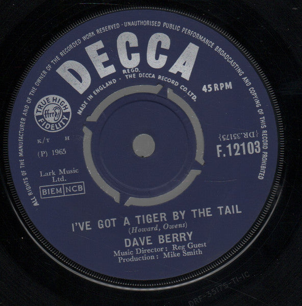 Dave Berry : Little Things / I've Got A Tiger By The Tail (7", Single)