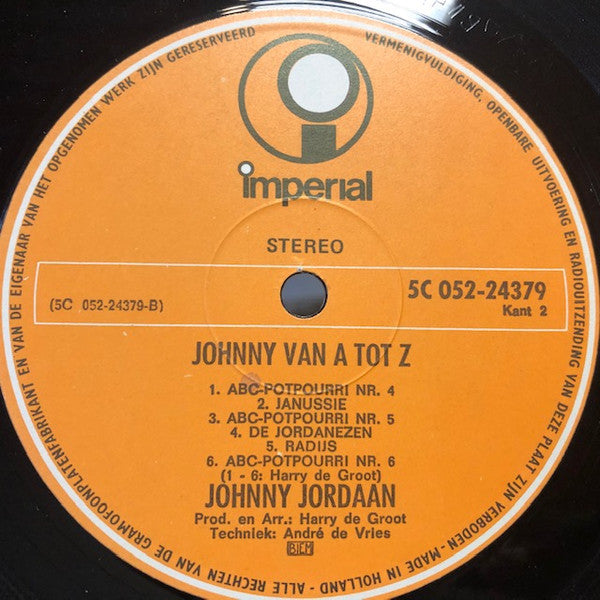 Johnny Jordaan : Johnny Van A Tot Z (LP)