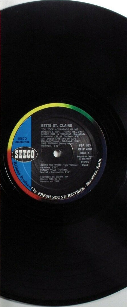 Bette St. Claire*  With The Stan Free Quartet : At Basin Street East (LP, Album, RE)