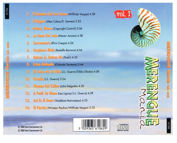 Various : Merengue Mania Vol. 1 (CD, Comp)